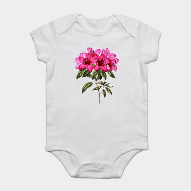 pink azalea flower Baby Bodysuit by Darksavage